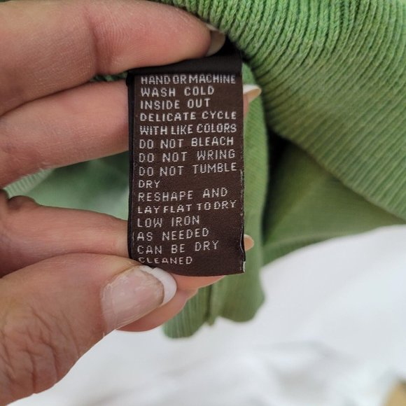 J McLaughlin Sweater Men L Long Sleeve V-Neck Classic Office Teacher Green - Picture 6 of 12